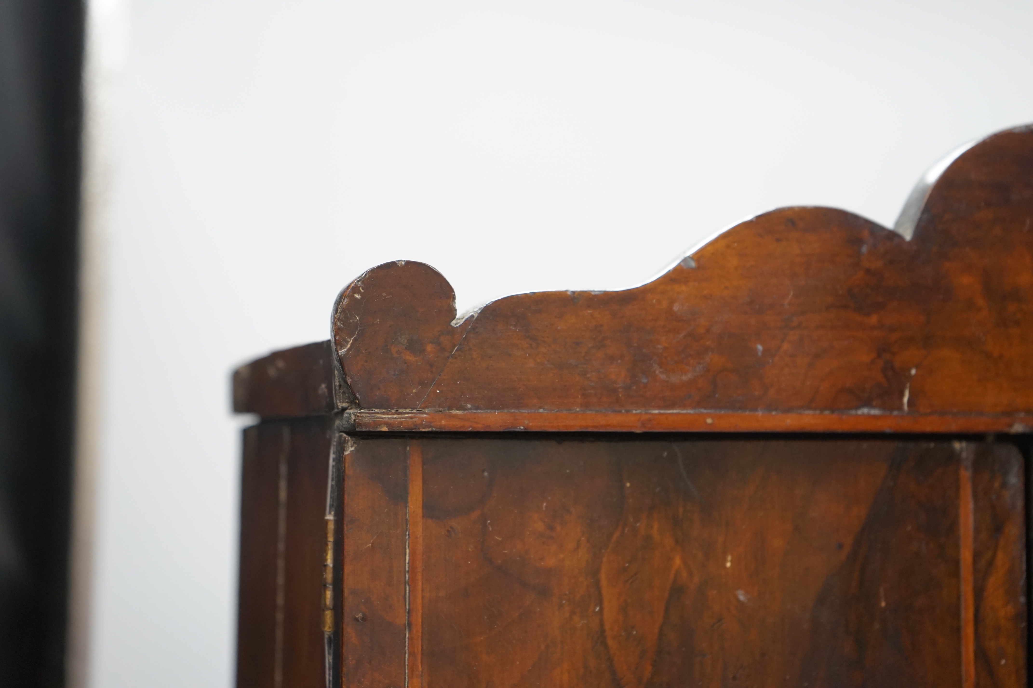 An early Victorian miniature walnut cupboard, 36cm x 50.5cm x 16.5cm